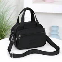 简约时尚单肩妈咪包新款斜跨包单肩包时尚大容量多层防水牛津通勤手提包配可调节肩带，旅行包 - 彩色 - 查看 11