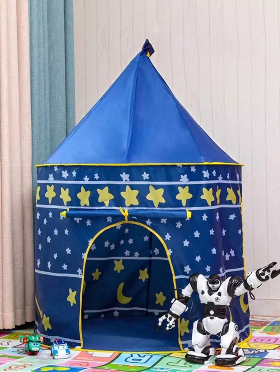 Castle Camping Kids Play Design Fun Hobby Princesses Princes - Blue - View 1