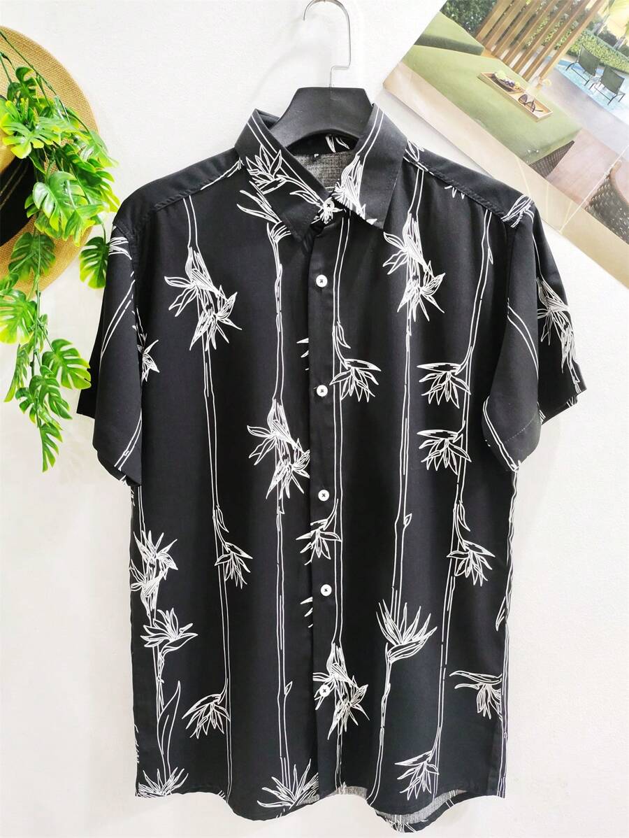 Men Shirts - 黑與白 - 查看 1