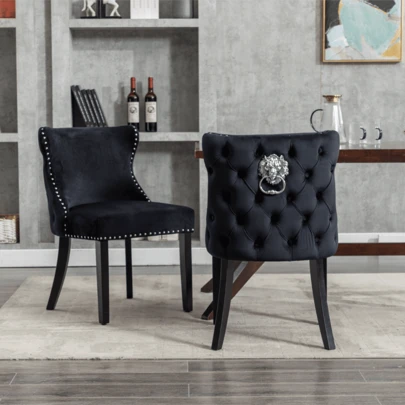 WAHSON OFFICE CHAIRS 2PCS Wahson Velvet Dining Chairs Solid Wood Chairs Chairs For Restaurant, Dining Table And Chairs