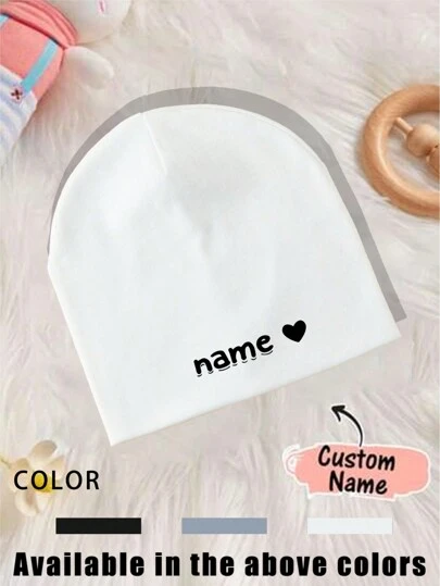1pc Customized Printed Name Baby Beanie, Soft And Skin-Friendly For Infants Back To School Winter Gift Ideas Boy Girl Valentine's Day, Multi-Functional, Ornamental, Letter, Stylish, Modern, Colorful, Cute, Adorable, Casual, Soft, Custom, Personalized, Unique, Customized, Baby Gifts, Ideal Gifts For Him, Ideal Gifts For Her, Son, Daughter