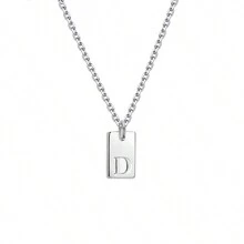 1pc Personalized Delicate Initial Letter Pendant Necklace, Customized Engraved Letter Pendant Necklace With Chain, Simple Name Necklace, Women Personalized Jewelry Gift, Bridesmaid Gift