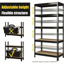 Storage Shelves 5 Tier Adjustable Garage Storage Shelving, Heavy Duty Metal Storage Utility Rack Shelf Unit For Warehouse Pantry Closet Kitchen, 28" X 12" X 59", Black - Camel - View 5