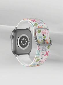 Dây đeo đồng hồ silicon thời trang thường ngày tương thích với Apple Watch 38mm 40mm 41mm 45mm 44mm 42mm 49mm, họa tiết hoa và nơ, dây đeo thay thế mềm mại và đàn hồi thoáng khí tương thích với Apple Watch Ultra, SE/Series 9/8/7/6/5/4/3/2/1 Phụ kiện đồng hồ thông minh Valentine - màu sắc - Xem 3