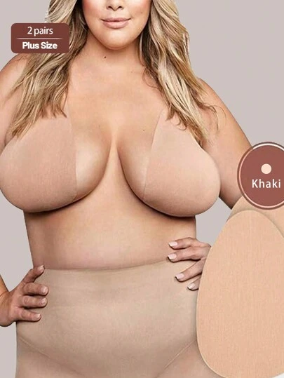 2 对加大隐形乳房提升胶带粘合式聚拢文胸，适合 B-E 罩杯大乳房一次性粘合文胸，乳房提升无肩带露背文胸聚拢隐形粘合女士文胸