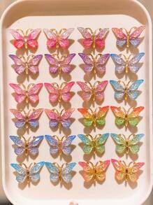 6/12/24 chiếc kẹp tóc hình bướm dễ thương, quà tặng hoàn hảo cho các bé gái - Vật dụng không thể thiếu khi đi du lịch - Nhiều màu - Xem 3