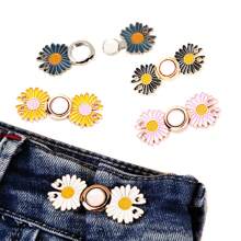 8/4/2pairs Metal Daisy Flower Pants Tighten Waist Brooches Pins Waist Clip Adjustable Snap Buckle Detachable Button For Jeans Trousers. - Multicolor - View 4