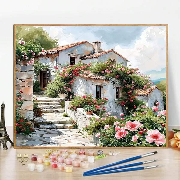 طقم الرسم بالأرقام للكبار - قماش مقاس 16 إكس 20 بوصة ، مجموعة رسم أكريليك سهلة مع فرش وألوان - مثالي لديكور المنزل والهدايا في المناسبات كعيد الميلاد وعيد الآباء وعيد الأمهات