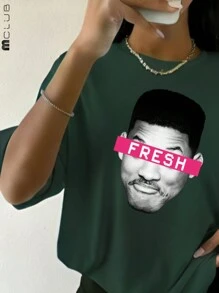 Fresh Will Women's Printed T-Shirt Cotton Tshirt Unisex Shirt - màu xanh lá - Xem 2
