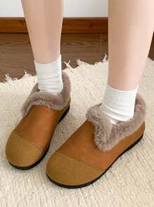 Zapatos vintage calientes de invierno con suela blanda y estilo de calcetín para mujer, nuevos para otoño/invierno - Marrón - Ver 4