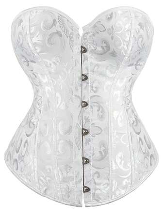 Plusstorlek damtopp med jacquardknappar framtill, lämplig för nyårsfest, alla hjärtans dag, helgdag, korsetttopp, påskklänning, halloweendräkt