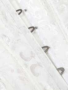 大码女式提花前扣吊带背心，适合新年派对、情人节、节日、束身衣、复活节礼服、万圣节服装，白色夏季款 - 白色 - 查看 6