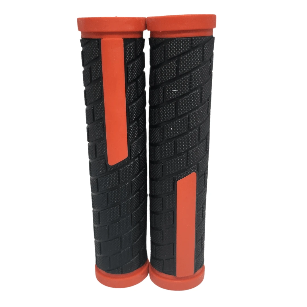 Openwork Rubberized Sport Bike Glove Grip - Red - View 1