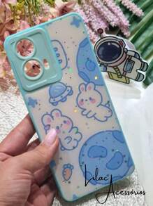 Moto G24 Case With Pop-Up Pattern And Glitter Included - Màu xanh lam - Xem 5