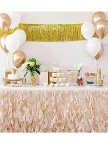 1条10英尺金属流苏花环 - 用途广泛的悬挂装饰，适用于婚礼、生日、万圣节、复活节、圣诞节和情人节 - 耐用的铝箔流苏横幅，颜色包括皇家蓝、湖蓝、玫瑰金、粉色、紫色、红色、绿色、银灰色和黑色 - 非常适合房间装饰