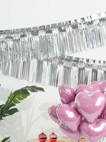 1条10英尺金属流苏花环 - 用途广泛的悬挂装饰，适用于婚礼、生日、万圣节、复活节、圣诞节和情人节 - 耐用的铝箔流苏横幅，颜色包括皇家蓝、湖蓝、玫瑰金、粉色、紫色、红色、绿色、银灰色和黑色 - 非常适合房间装饰