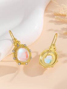 1 Cặp bông tai thả thời trang, sang trọng, sáng bóng, phong cách Boho độc đáo, thích hợp cho trang phục hàng ngày của phụ nữ - Vàng - Xem 3