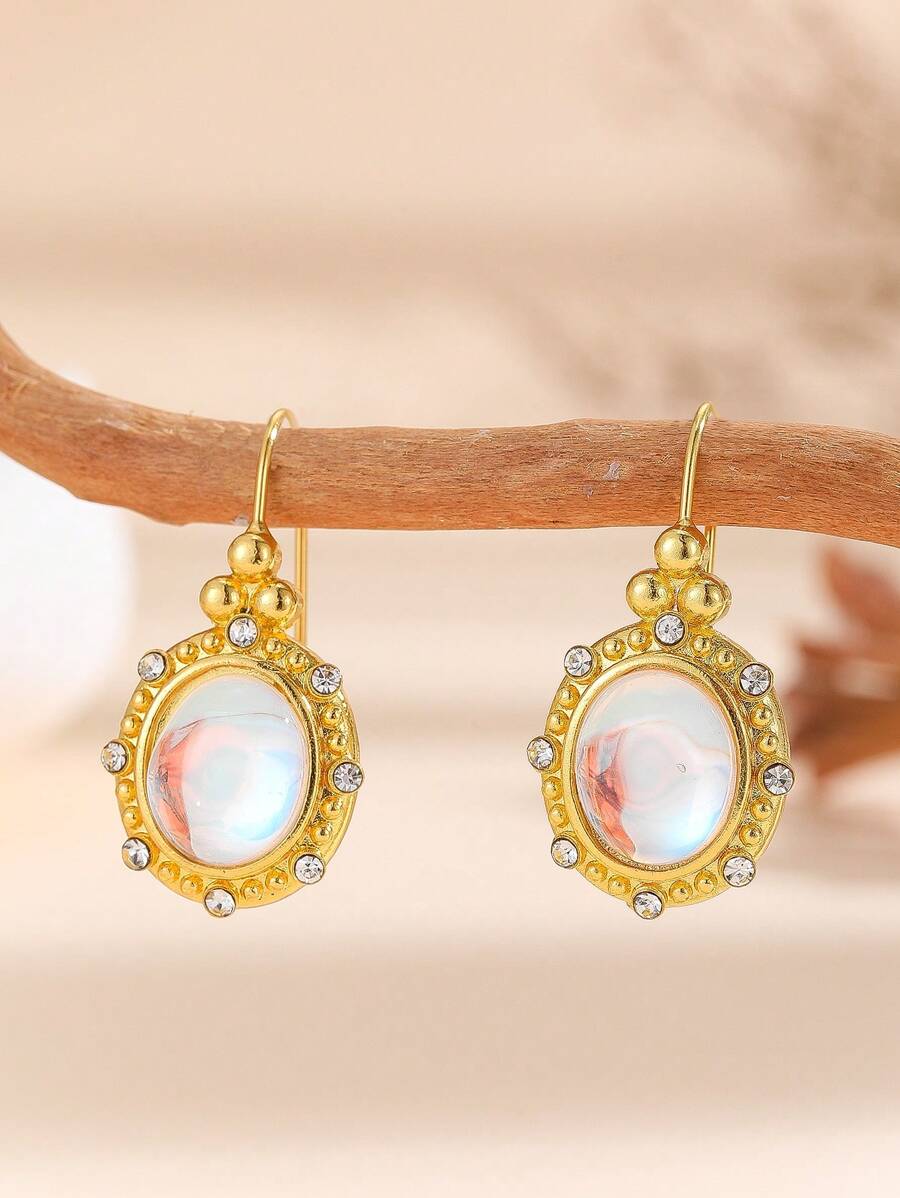 1 Cặp bông tai thả thời trang, sang trọng, sáng bóng, phong cách Boho độc đáo, thích hợp cho trang phục hàng ngày của phụ nữ - Vàng - Xem 1