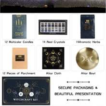 Kit De Suministros De Artesanía De 54 Piezas Para Velas De Hechizo De Altar, Frascos De Cristal Con Hechizo De Hierbas, Kit De Iniciación Para Principiantes De Artesanía En Caja De Kit
