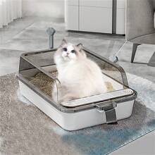 New Removable Semi-Enclosed Cat Litter Box, Multiple Colors And Sizes Available, Litter Scoop Included - Multicolor - View 12