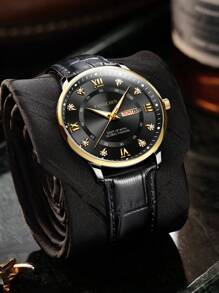 Reloj de cuarzo FANSICHEN nuevo, resistente al agua, luminoso, con calendario dual, esfera grande, adecuado para uso diario, regalo para hombres - Multicolor - Ver 5