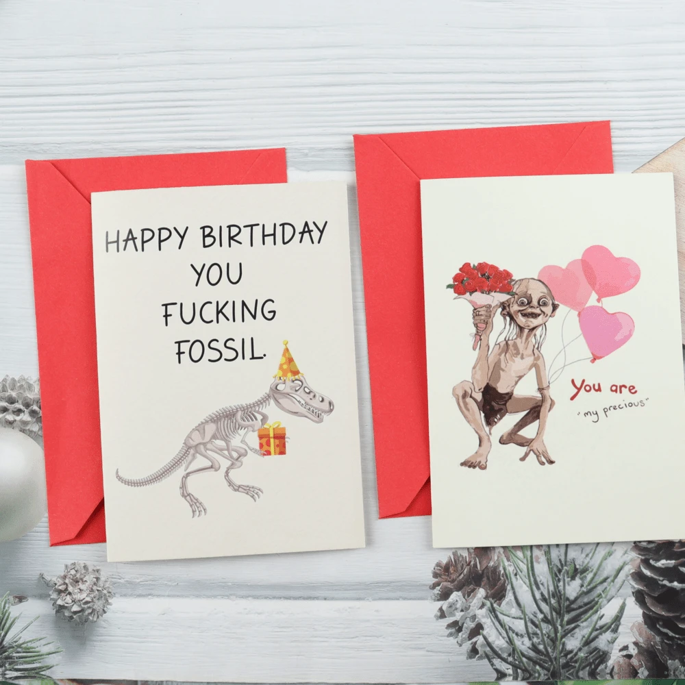 2 Sets Geburtstagskarte + Valentinstag Karte, kreativ und interessante Valentinstagskarten, "Du bist meine Kostbare Karte", Lustige Valentinstaggrußkarten, Schulanfang, Schulmaterial