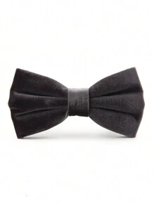 1 pieza Corbatín de hombre de poliéster sólido de terciopelo de alta gama, para boda, fiesta, banquete, atuendo formal, otoño/invierno
