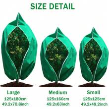 Large Plastic Plant Covers, Freeze Protection Tree Bags With Zipper And Drawstring, Outdoor Garden Frost Cloth For Shrubs And Plants - Green - View 6