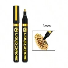 1 stuk Chrome Marker Zilver Goud Marker Pen Voor Kaarten, Posters, Steenmokken, Keramiek, Glas, Metaal Ambachtelijke Verf Pen