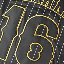 Kekambas Men's #16 Ohtani Jersey Japan Samurai Black Pinstriped Hip Hop Baseball Jersey Elastic Fabric -Casual Sports Shirt Button Embroidered Training Match Sports Shirt Holiday Gifts - Black - View 8
