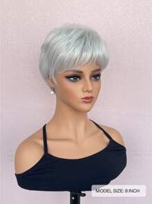 Middle-Aged And Elderly Wigs, Synthetic Wigs, Silver-Gray Grandma Wig Suitable For Daily Wear And Role Playing