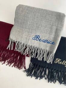 Bufanda personalizada Initia, bufanda con nombre personalizado, bufanda con iniciales y monograma tejido - Multicolor - Ver 4