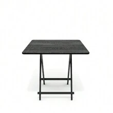 Living And Home Folding Wooden Dining Table - Black 70cm W x 70cm D x 74cm H - 查看 5