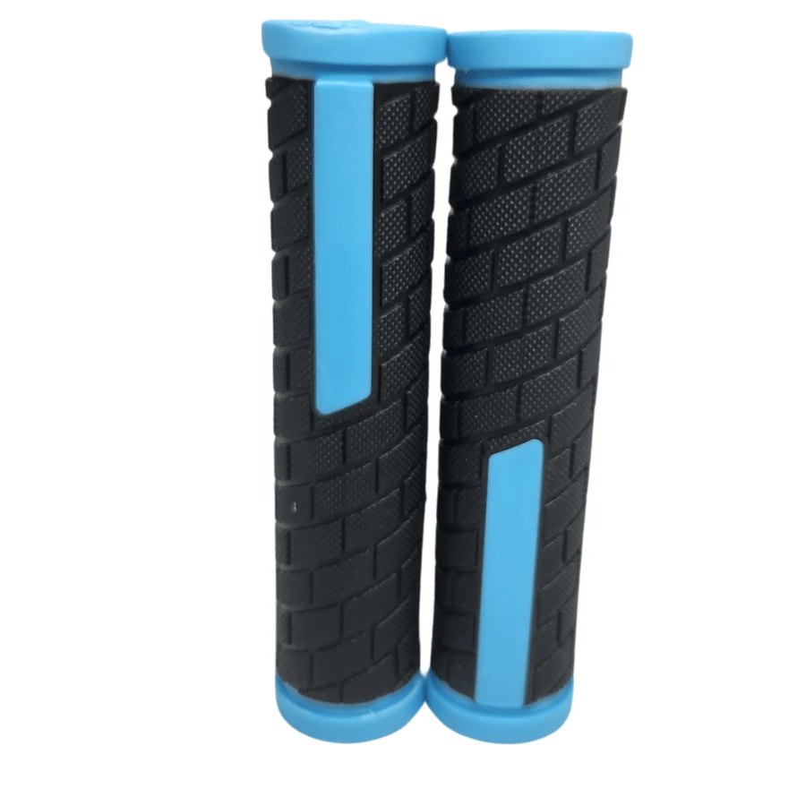 Openwork Rubberized Sport Bike Glove Grip - Blue - View 1