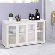 Buffet, choix de couleur d'armoire de cuisine, buffet, commode de salle de bain, armoire latérale, armoire sur pied, armoire polyvalente avec portes coulissantes - Blanc - Voir 4