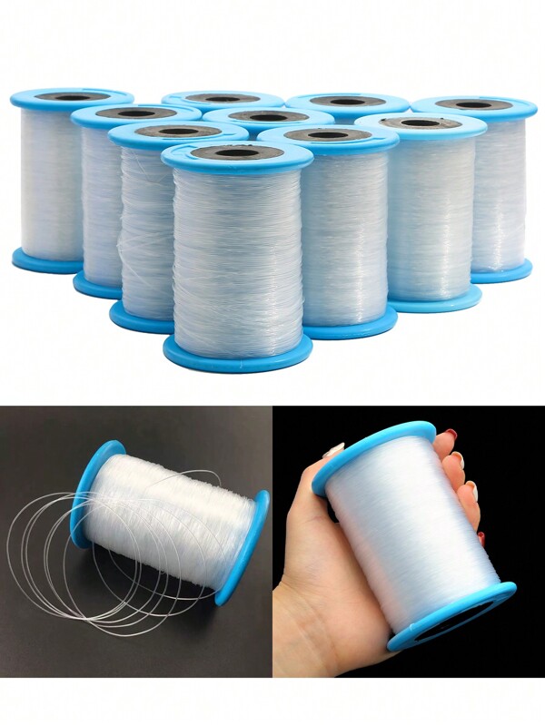 1Roll Clear Invisible Monofilament Nylon Fishing Wire - Large Packaging, Strong, Durable, And Versatile String For Hanging Decorations, Balloon Garland, Jewelry Making, Beading, And Crafts - 0.2-1.0mm Diameter, Perfect For DIY Projects And Artistic Creations