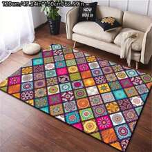 1pc Bohemian Mandala Flower Printed Rug - Soft And Durable Carpet For Living Room, Sofa, Bedroom And Children's Room Home Decor, Non-Slip Area Mat ,Room Decor - Bohemian - View 15