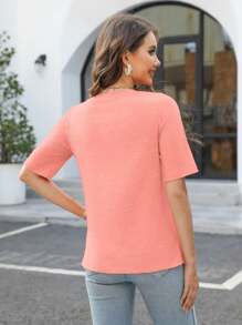 OUTBALL Women's V Neck T Shirts Basic Summer Tees Casual Half Sleeve Tops