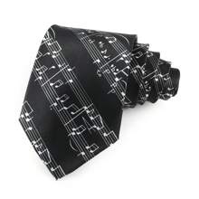 ZONFAZ 1pc Men Musical Note, Music Sheet, Piano Keys, Playing Card Pattern Business Fashion Necktie, 8cm Width Satin Texture, Suitable For Music Performance, Ceremony, Wedding, Party Matching