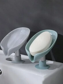 4/2/1 pezzi Portasapone senza foratura con ventosa inclinata, semplice per il bagno, per raccogliere e drenare il sapone, per uso domestico e per il ritorno a scuola
