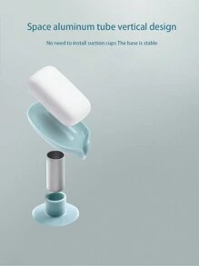 4/2/1 pezzi Portasapone senza foratura con ventosa inclinata, semplice per il bagno, per raccogliere e drenare il sapone, per uso domestico e per il ritorno a scuola