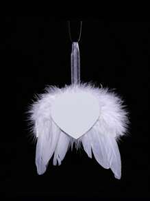 1 件植绒天使翅膀和心形圆形装饰物，婚礼圣诞礼物 - 6.5CM圓形 - 查看 9