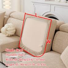 1 件防水防滑沙发座套，简约现代风格的弹性沙发套，宠物友好型纯色，适用于 L 形组合沙发和 1/2/3/4 座沙发（单独出售） - 卡其色 - 查看 15