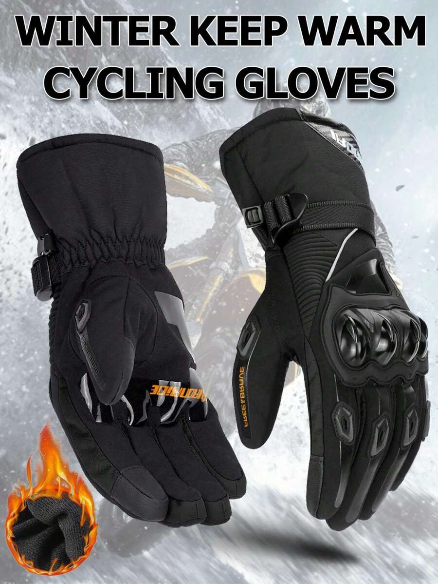 1 Coppia Di Guanti Da Motociclista Neri, Guanti Pieni Per La Guida, Guanti Da Moto Touch Screen Per Corsa, Guanti Protettivi Per Moto Da Cross, Ciclismo E Motociclista