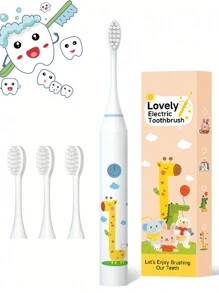 4pcs Toothbrush Heads, USB Rechargeable 5 Modes Smart Electric Toothbrush For Dental Health - White - View 11
