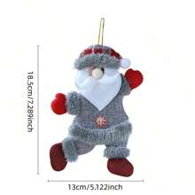 1 bức tượng tuần lộc ông già Noel treo trang trí, 18,5cm Quà tặng nhỏ cho tiệc Giáng sinh, trang trí cây thông, Giáng sinh - Xám - Xem 3