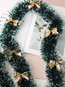 Ghirlanda natalizia da 2 metri, verde scuro con punte ingelate, con 6 fiocchi rossi, decorazioni natalizie per albero e per interni ed esterni, perfette per vacanze, matrimoni e feste, decorazioni per la casa e la stanza, inverno - Multicolore - Visualizzare 9