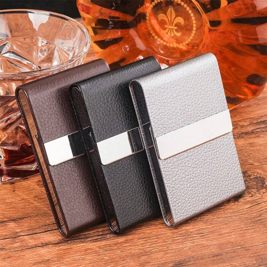 1 hộp thuốc lá da cá nhân thời trang, hộp đựng thuốc lá thô, hộp đựng thuốc lá di động có nắp lật có khóa từ, hộp đựng thuốc lá quà tặng, hộp đựng đồ dùng cho doanh nghiệp. Bạn không phải lo lắng về việc thuốc lá của mình bị hư hỏng, biến dạng hoặc thấm mồ hôi. Hộp đựng thuốc lá có thể ngăn thuốc lá hoàn toàn khỏi bị ẩm - Nhiều màu - Xem 1