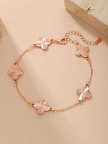 1pc Four-Leaf Clover Women's Bracelet, Daily Wear Lucky Charm, Christmas & Holiday Gift Valentines,Mom,Mother,Mother's Day,Gift