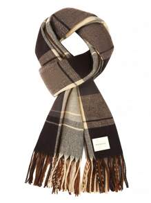 1pc Men's Plaid Scarf For Autumn/Winter, Versatile, Warm And Simple Design